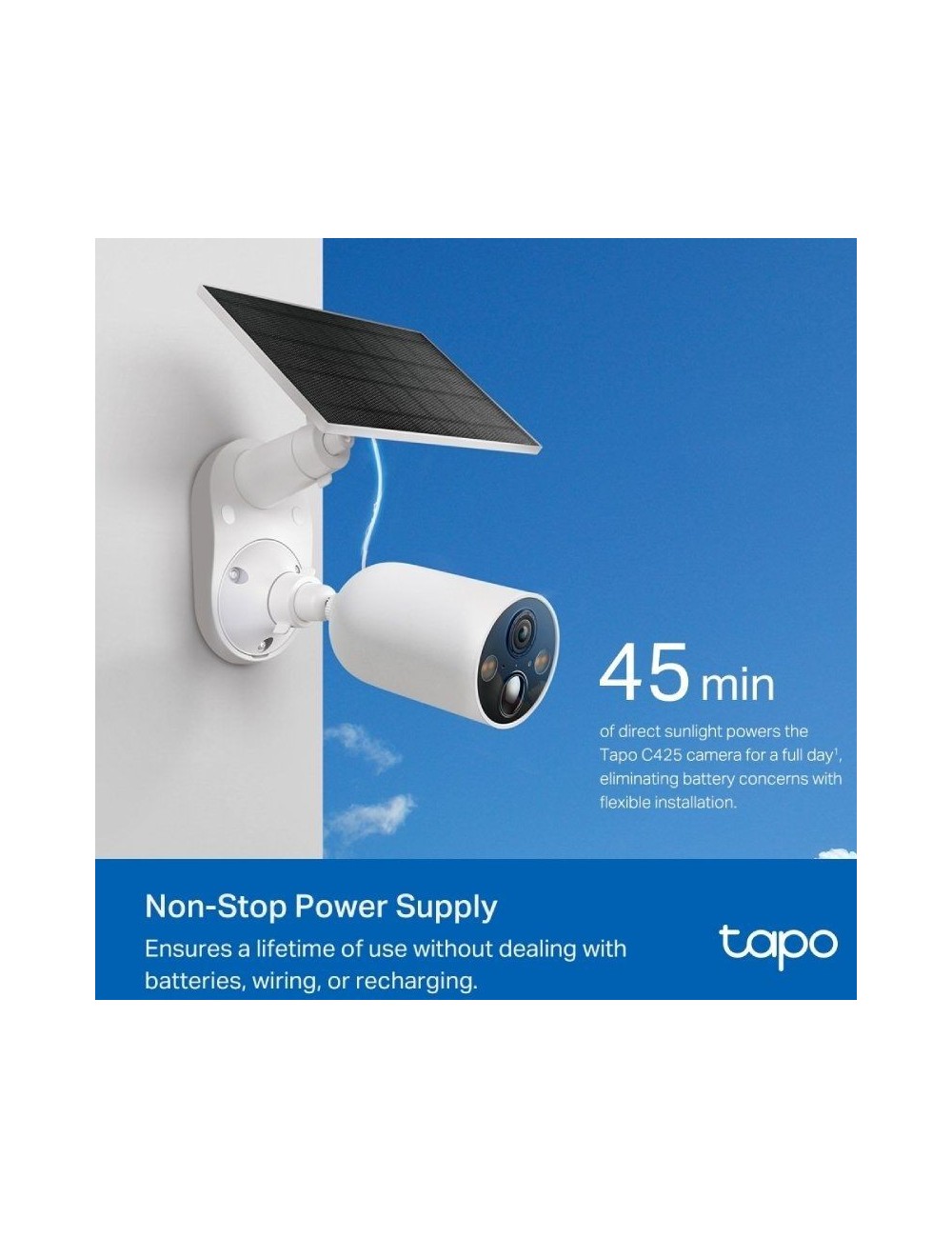 Cámaras de Videovigilancia TP-Link Tapo C425 KIT/ Visión Nocturna/ Control desde APP/ Incluye Panel Solar