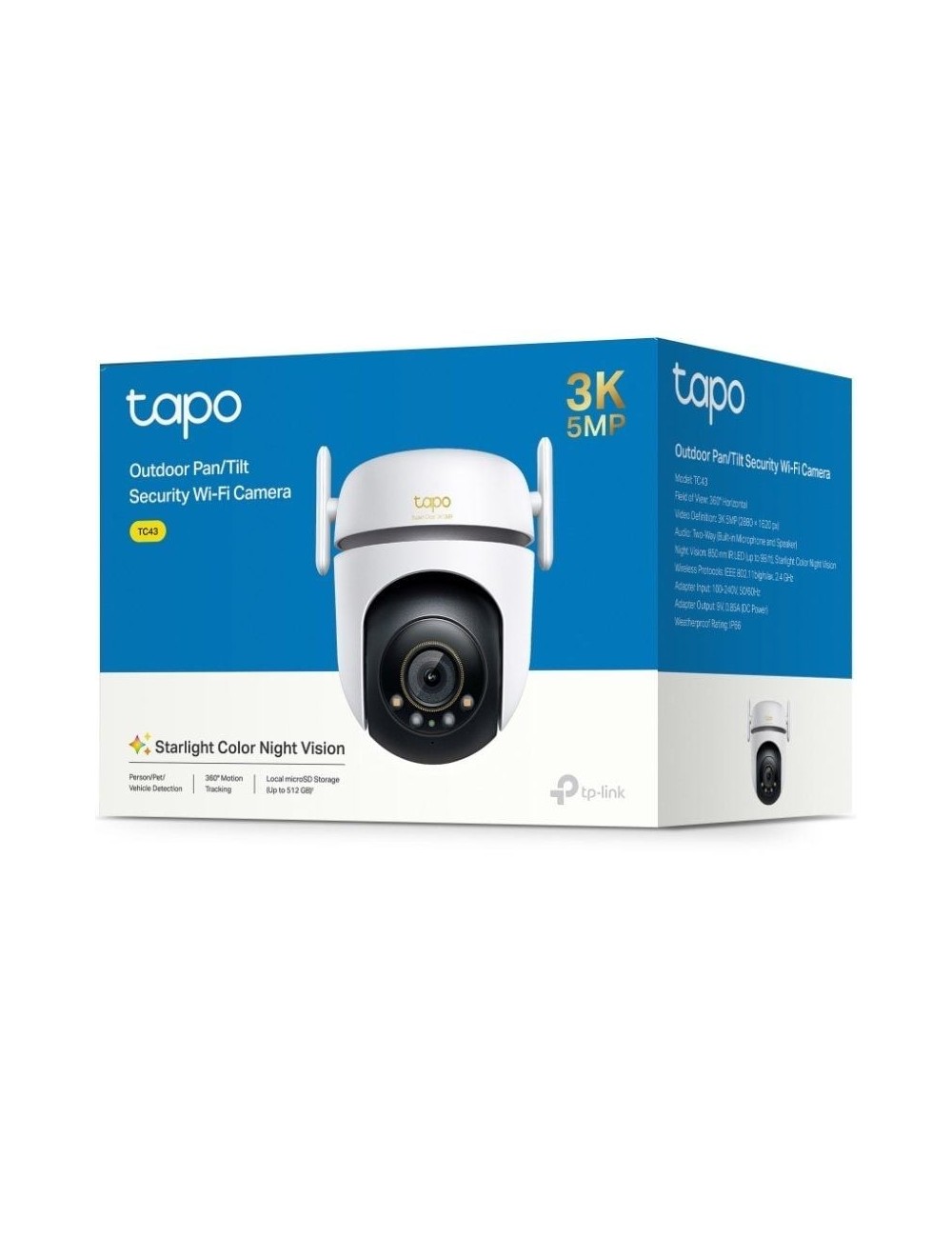 Cámara de Videovigilancia TP-Link Tapo TC43/ Visión Nocturna/ Control desde APP