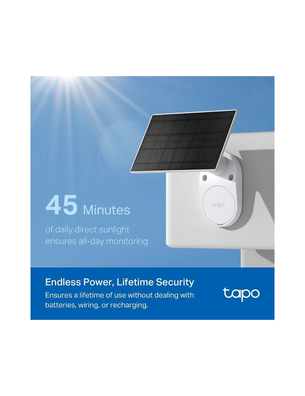 Cámara de Videovigilancia TP-Link Tapo TC82 Kit/ Visión Nocturna/ Control desde APP/ Incluye Panel Solar