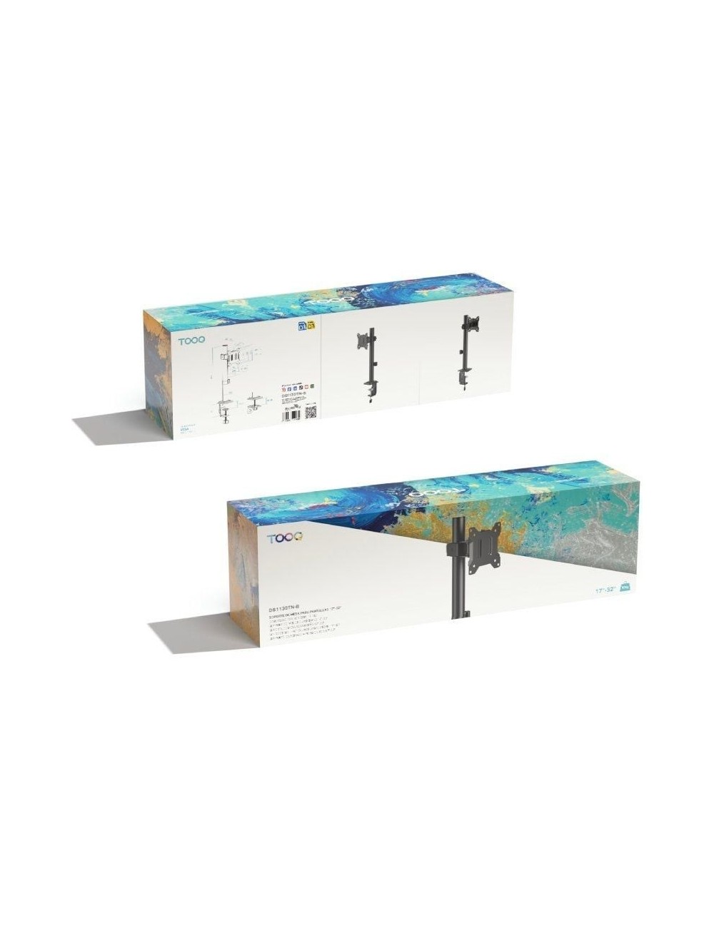 Soporte de Mesa para Monitor TooQ DB1130TN-B/ Giratorio/ Inclinable/ hasta 10kg