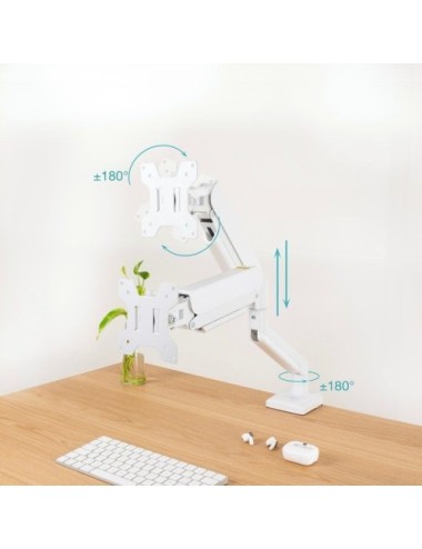 Soporte de Mesa para Monitor TooQ DB1334TNR-W/ Giratorio/ Inclinable/ hasta 10kg