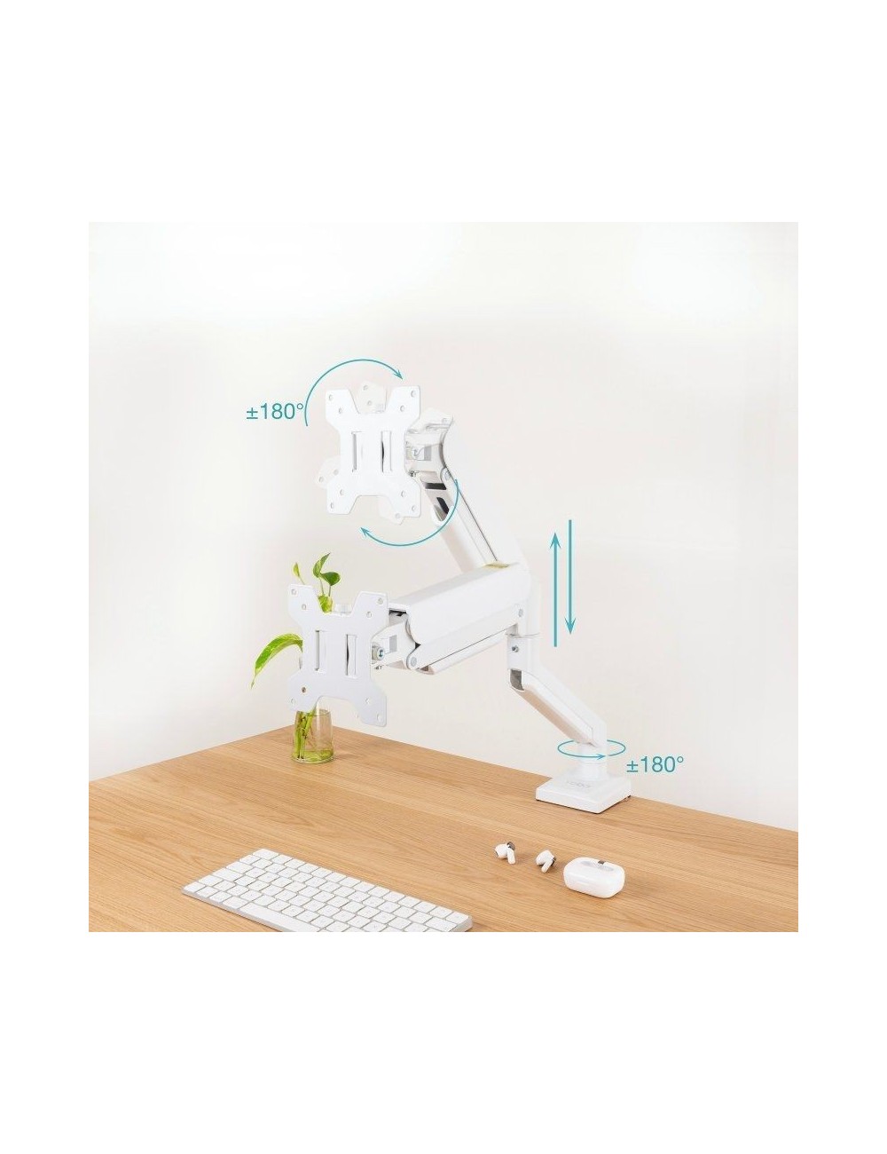 Soporte de Mesa para Monitor TooQ DB1334TNR-W/ Giratorio/ Inclinable/ hasta 10kg