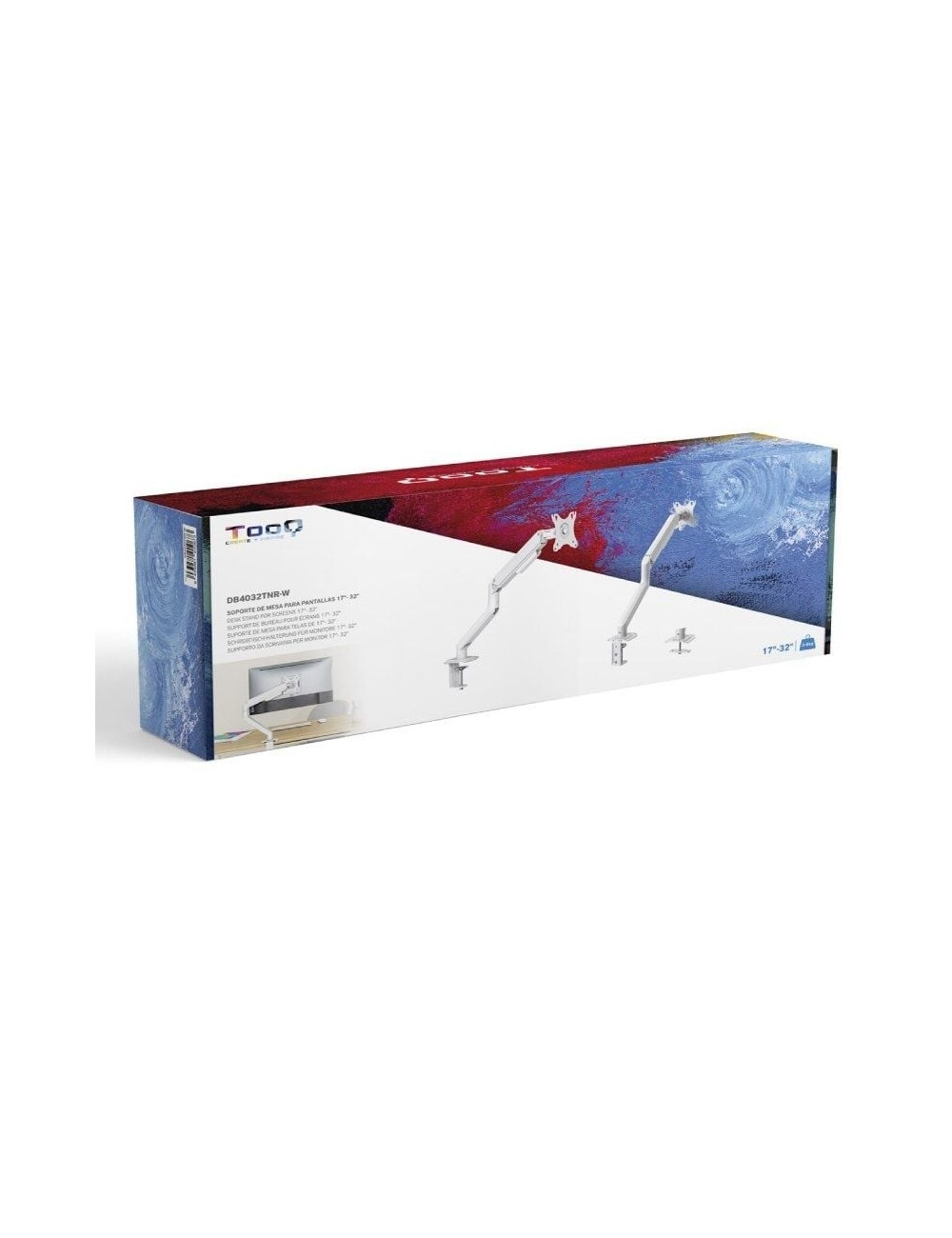 Soporte de Mesa para Monitor TooQ DB4032TNR-W/ Giratorio/ Inclinable/ hasta 9kg