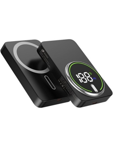Powerbank 10000mAh Leotec LEPOWW20W10K/ 20W/ Wireless/ Negra/ Incluye Cable USB Tipo-C