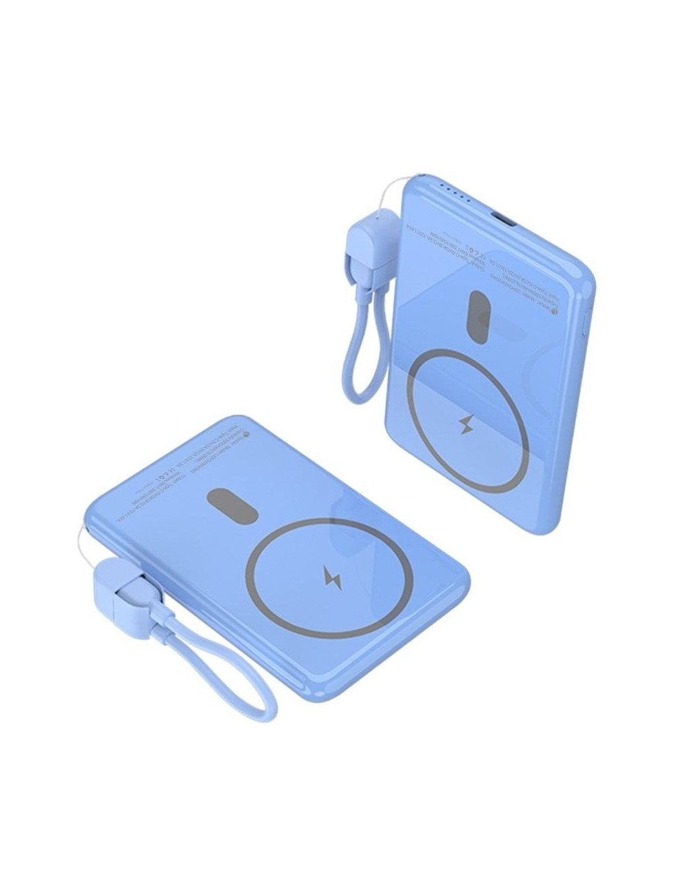 Powerbank 5000mAh Leotec LEPOWW20W5B/ 20W/ Wireless/ Azul/ Incluye Cable USB Tipo-C