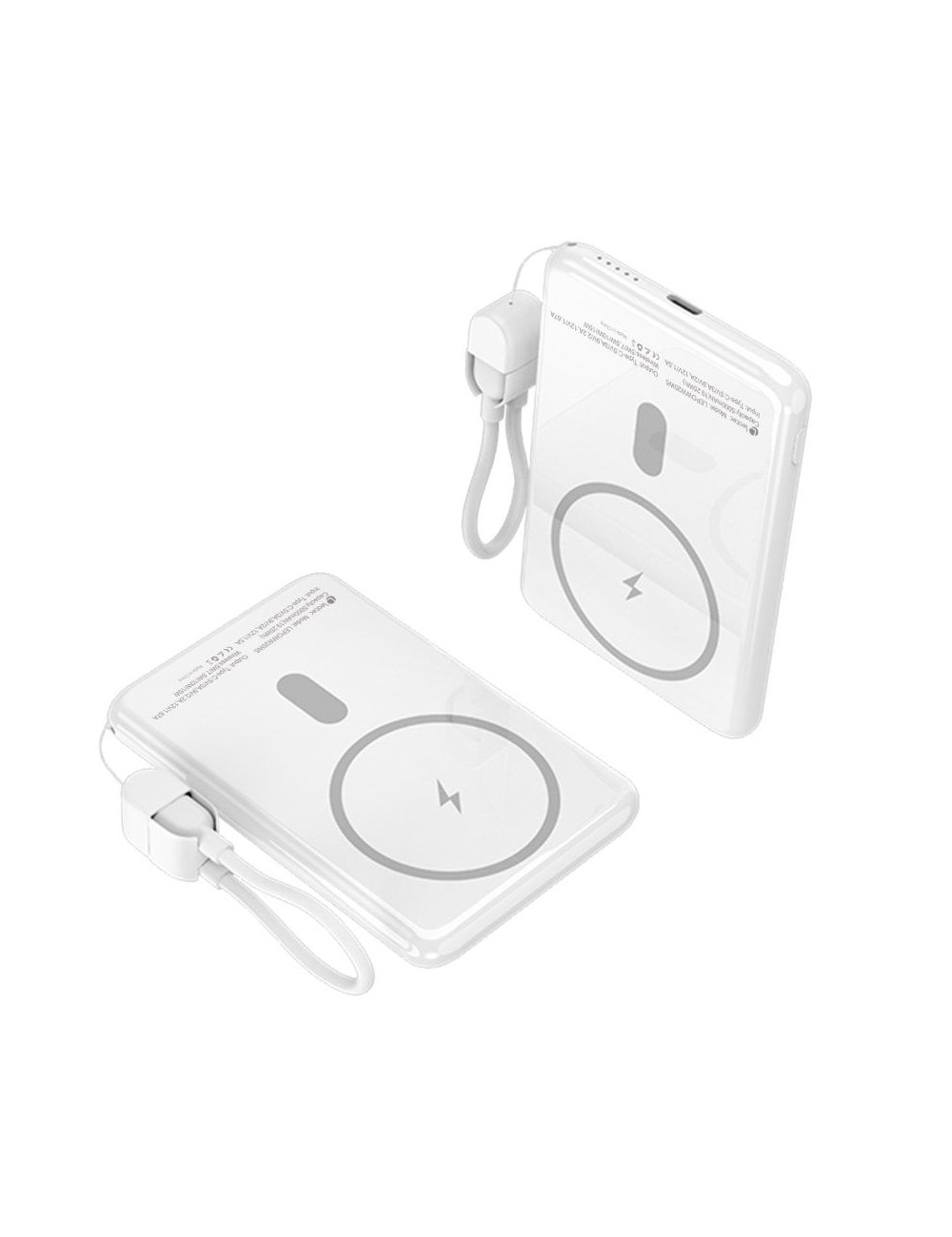 Powerbank 5000mAh Leotec LEPOWW20W5W/ 20W/ Wireless/ Blanca/ Incluye Cable USB Tipo-C