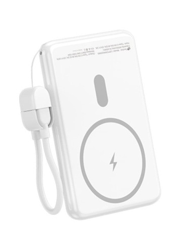 Powerbank 5000mAh Leotec LEPOWW20W5W/ 20W/ Wireless/ Blanca/ Incluye Cable USB Tipo-C