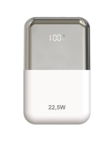 Powerbank 10000mAh Leotec LEPOW22W10WS/ 22.5W/ Blanco y Plata/ Incluye Cable USB Tipo-C