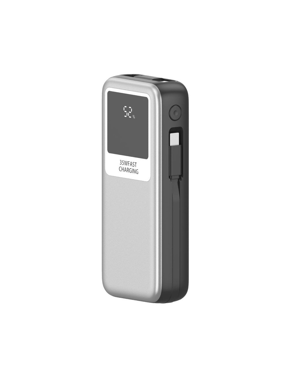 Powerbank 10000mAh Leotec LEPOW35W10S/ 35W/ Plata y Gris/ Incluye Cable USB Tipo-C y Lightning