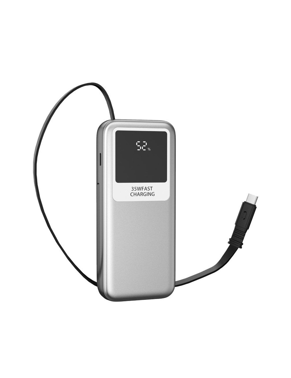 Powerbank 10000mAh Leotec LEPOW35W10S/ 35W/ Plata y Gris/ Incluye Cable USB Tipo-C y Lightning