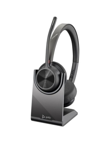 Auriculares Inalámbricos Poly Voyager 4320 + Adaptador BT700 + Base de Carga/ con Micrófono/ Bluetooth/ Negros