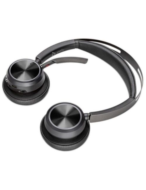 Auriculares Inalámbricos PolyVoyager Focus 2 USB-C-C + Adaptador USB-C/A/ con Micrófono/ Bluetooth/ Negros