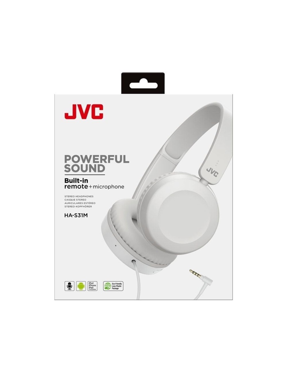 Auriculares JVC HA-S31M/ con Micrófono/ Jack 3.5/ Blancos