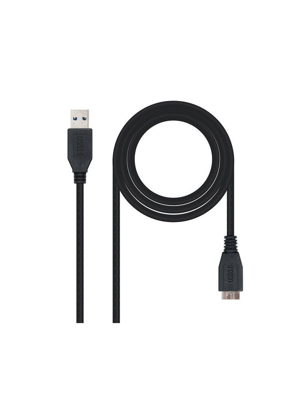 Cable USB 3.0 Nanocable 10.01.1101-BK/ USB Macho - MicroUSB Macho/ 1m/ Negro
