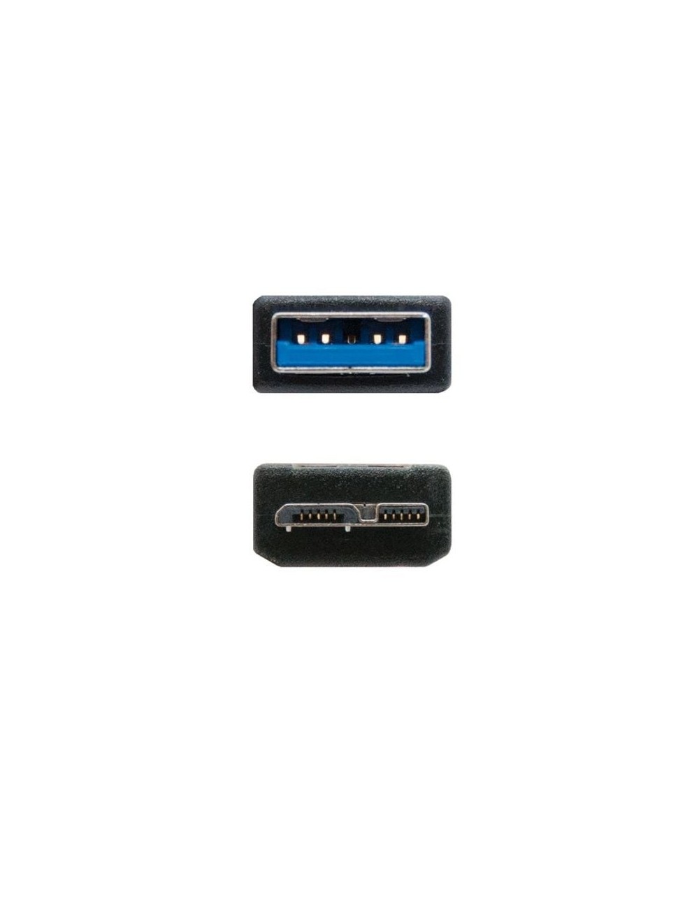 Cable USB 3.0 Nanocable 10.01.1101-BK/ USB Macho - MicroUSB Macho/ 1m/ Negro