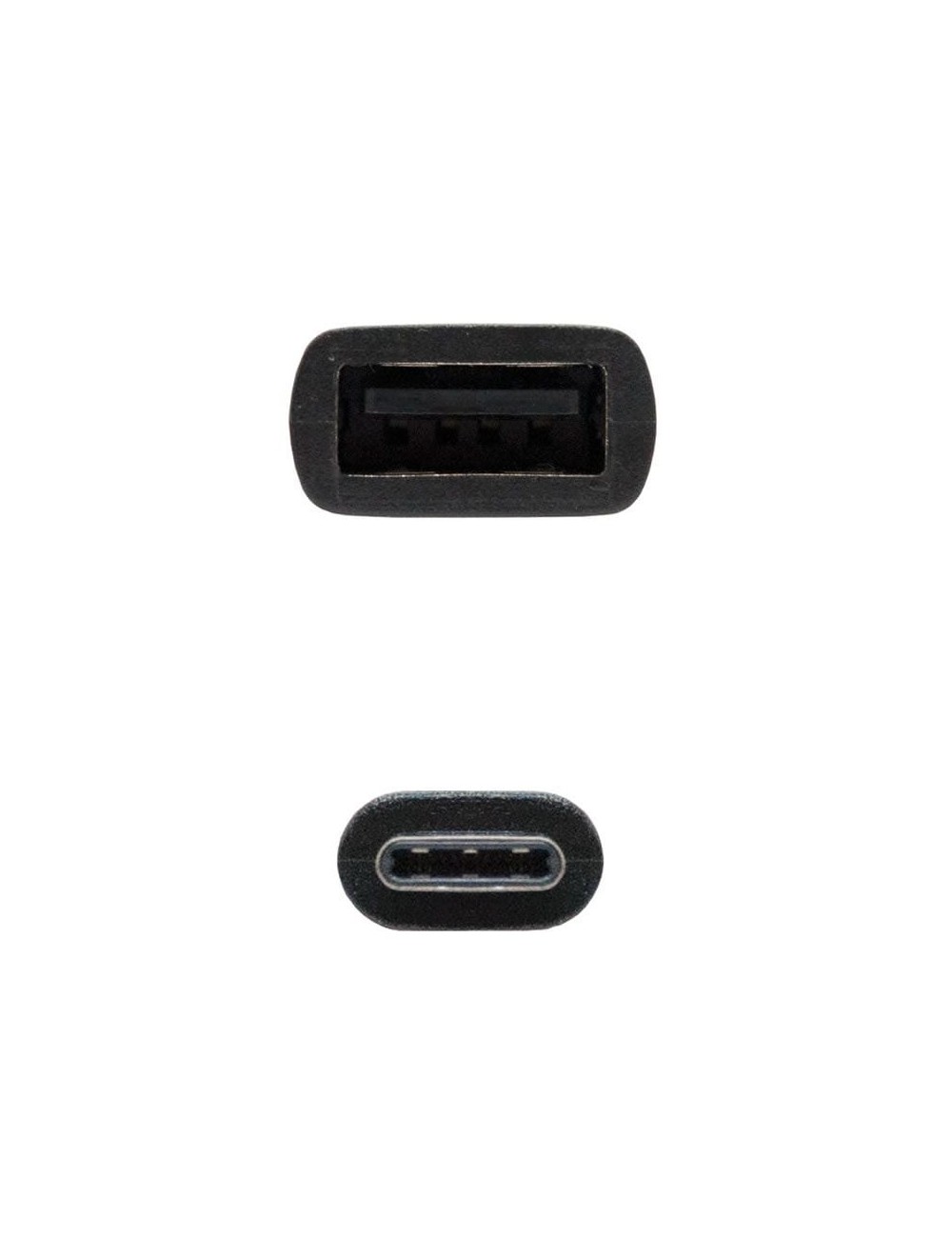Cable USB 2.0 Tipo-C Nanocable 10.01.2400/ USB Tipo-C Macho - USB Hembra/ 480Mbps/ 15cm/ Negro