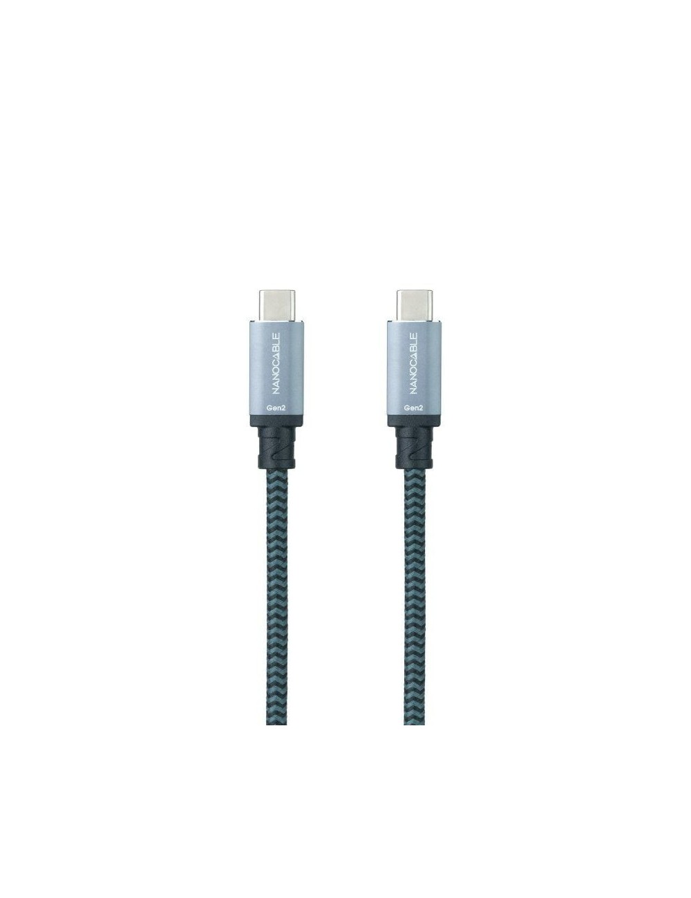 Cable USB 3.1 Tipo-C Nanocable 10.01.4101-L150-COMB/ USB Tipo-C Macho - USB Tipo-C Macho/ Hasta 100W/ 10Gbps/ 1.5m/ Gris y Negro