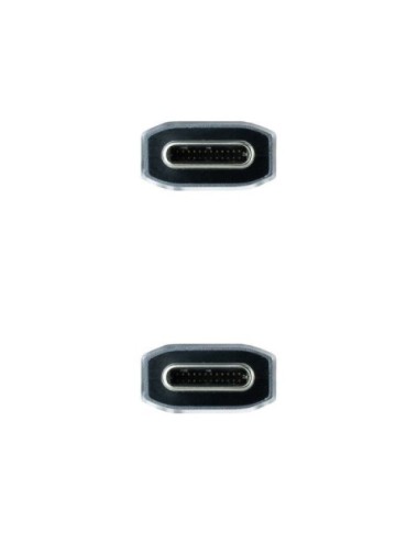 Cable USB 3.1 Tipo-C Nanocable 10.01.4101-L150-COMB/ USB Tipo-C Macho - USB Tipo-C Macho/ Hasta 100W/ 10Gbps/ 1.5m/ Gris y Negro