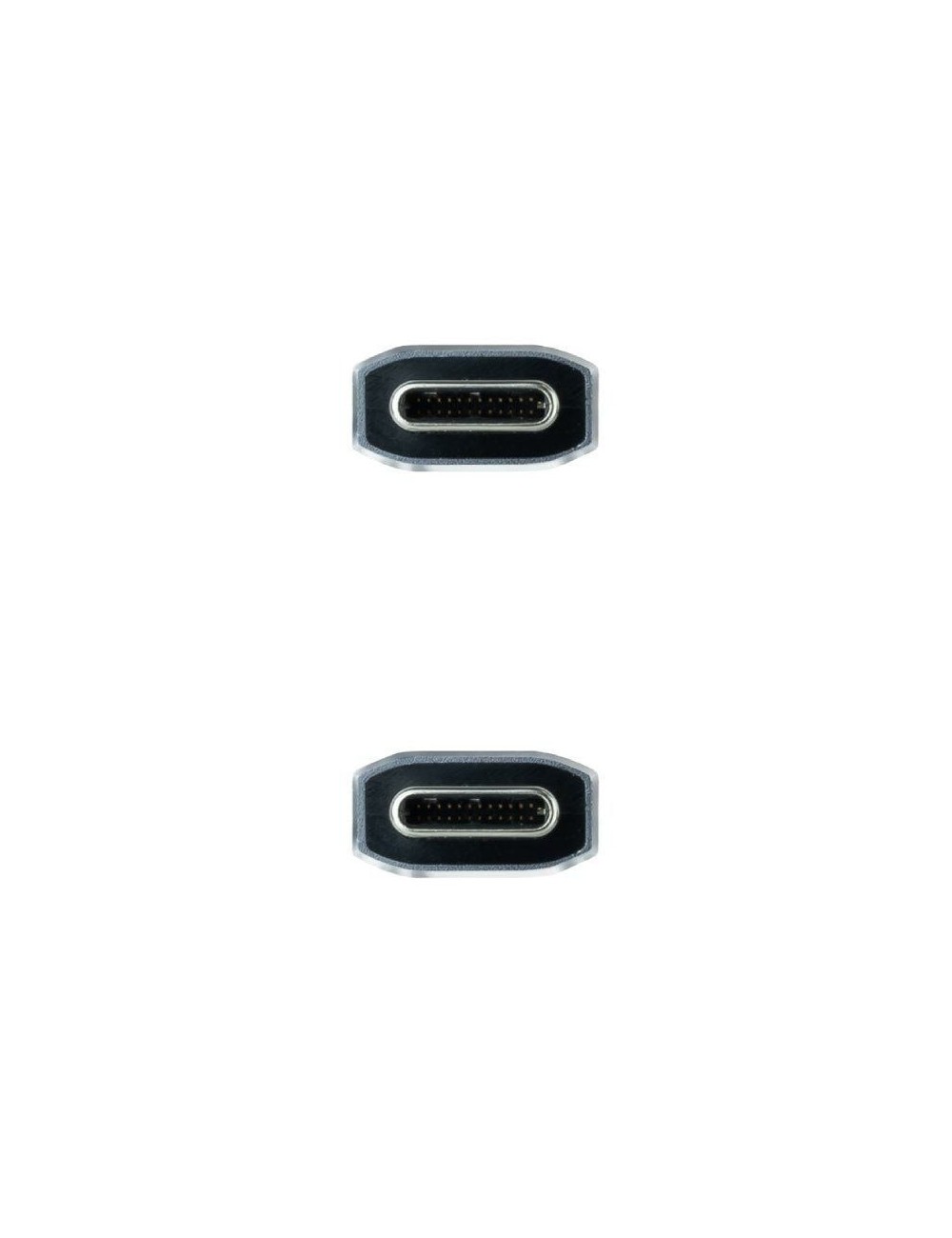 Cable USB 3.1 Tipo-C Nanocable 10.01.4101-L150-COMB/ USB Tipo-C Macho - USB Tipo-C Macho/ Hasta 100W/ 10Gbps/ 1.5m/ Gris y Negro
