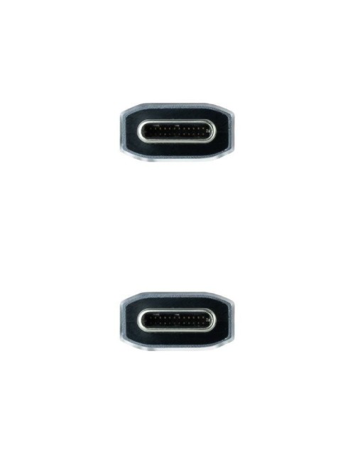 Cable USB 3.1 Tipo-C Nanocable 10.01.4101-L150-COMB/ USB Tipo-C Macho - USB Tipo-C Macho/ Hasta 100W/ 10Gbps/ 1.5m/ Gris y Negro