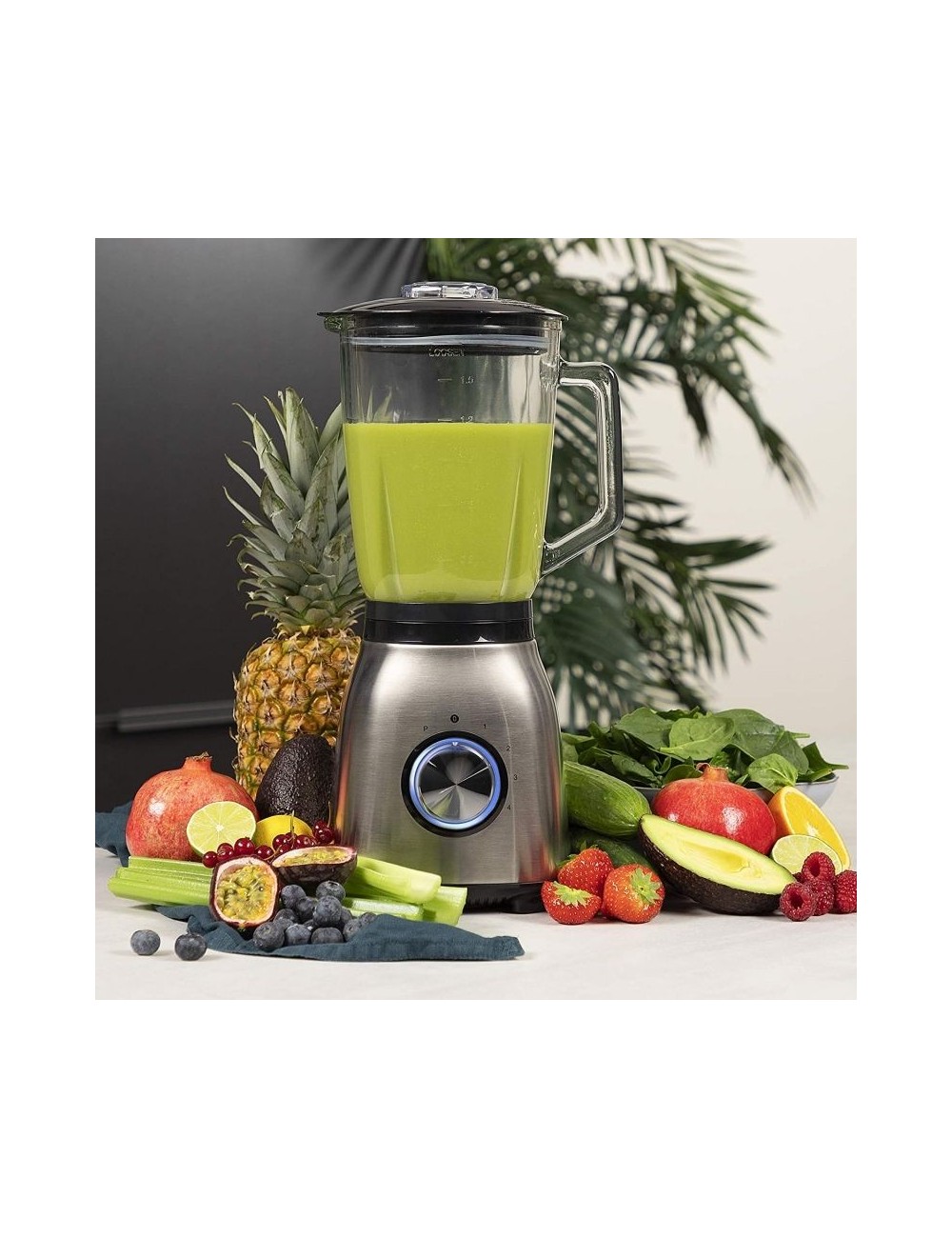Batidora de vaso Princess 212091/ 1000W/ 4 Velocidades/ Capacidad 1.5L