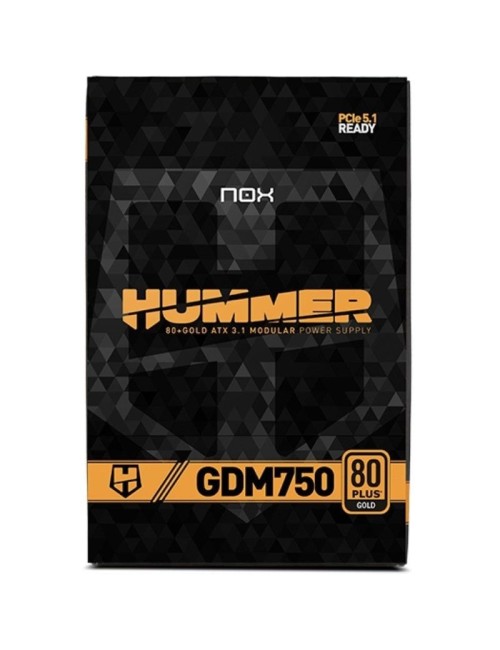 Fuente de Alimentación Nox Hummer GDM/ 750W/ Ventilador 12cm/ ATX 3.1/ PCIe 5.1/ 80 Plus Gold