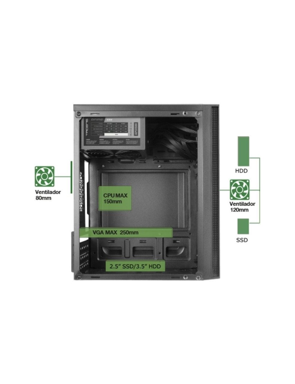 Caja Minitorre Anima AC5500 con Fuente 500W