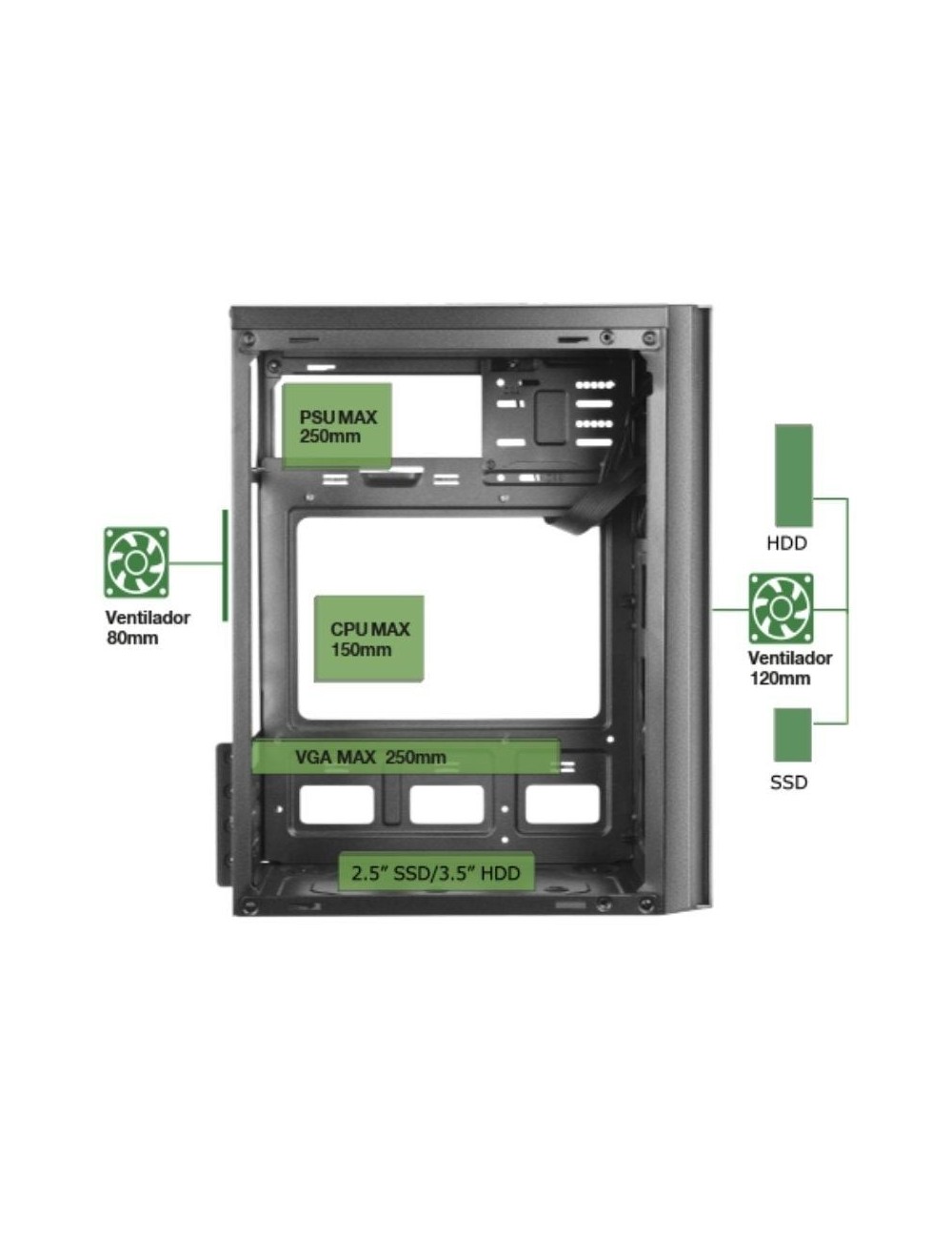 Caja Minitorre Anima AC6500 con Fuente 500W