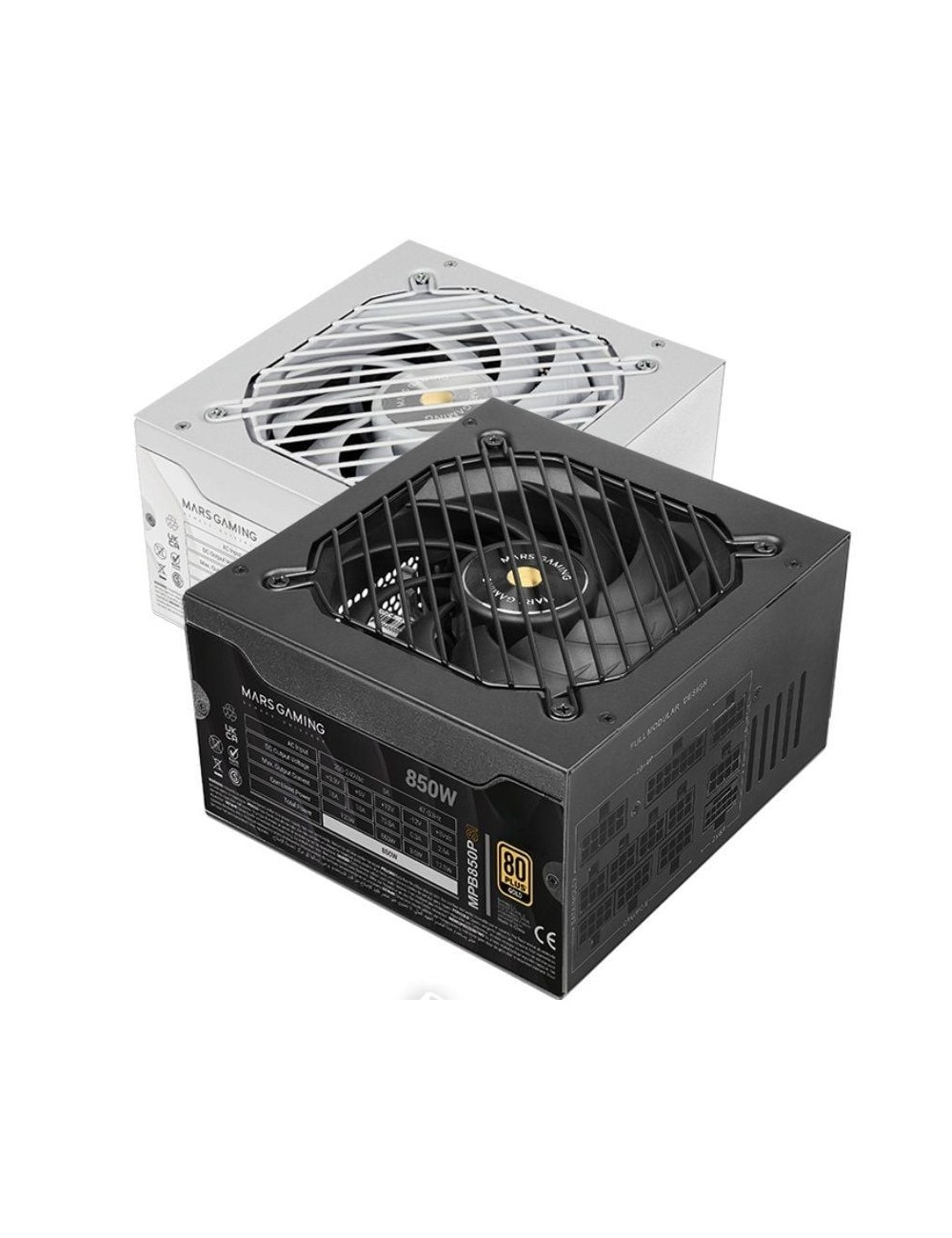 Fuente de Alimentación Mars Gaming MPB850PSI/ 850W/ Ventilador 14cm/ ATX 3.1/ PCIe 5.1/ 80 Plus Gold