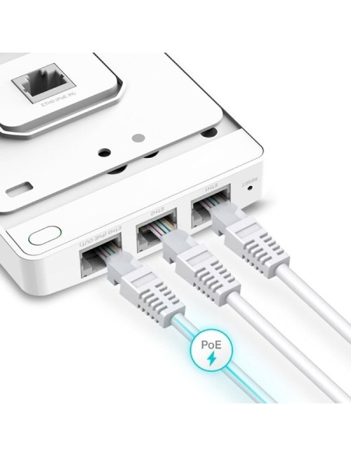 Punto de Acceso Inalámbrico TP-Link Omada EAP615-WALL/ WiFi 6/ PoE/ 1800Mbps/ 2.4GHz 5GHz/ Antenas de 4dBi/ WiFi 802.11 ax/ac/a/