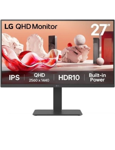 Monitor Profesional LG 27BA45QB-B 27'/ QHD/ Multimedia/ Regulable en altura/ Negro