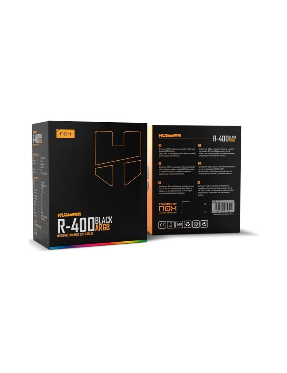 Ventilador con Disipador Nox Hummer R-400 ARGB/ 12cm