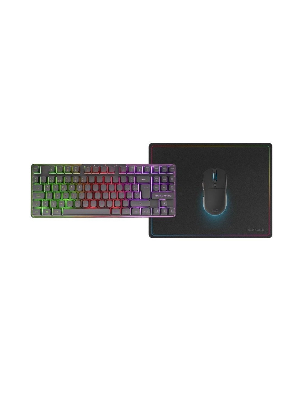 Pack Gaming Mars Gaming MCPWTKL/ Teclado Inalámbrico + Ratón Inalámbrico + Alfombrilla