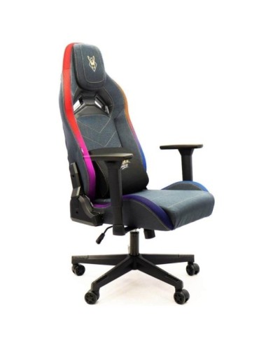 Silla Gaming Woxter Stinger Station Elite/ Luces LED/ Dorada y Plata