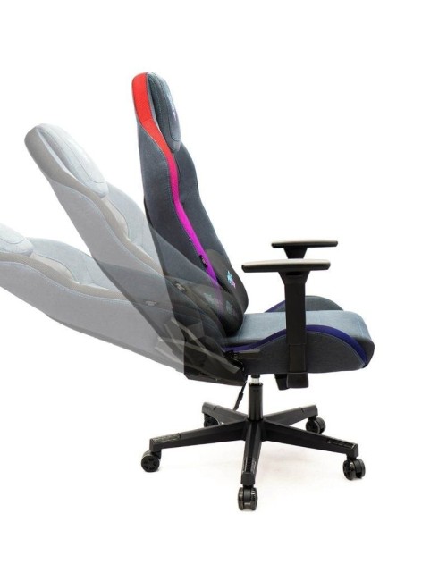 Silla Gaming Woxter Stinger Station Elite/ Luces LED/ Dorada y Plata