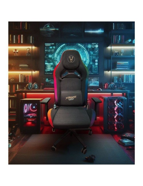 Silla Gaming Woxter Stinger Station Elite/ Luces LED/ Dorada y Plata