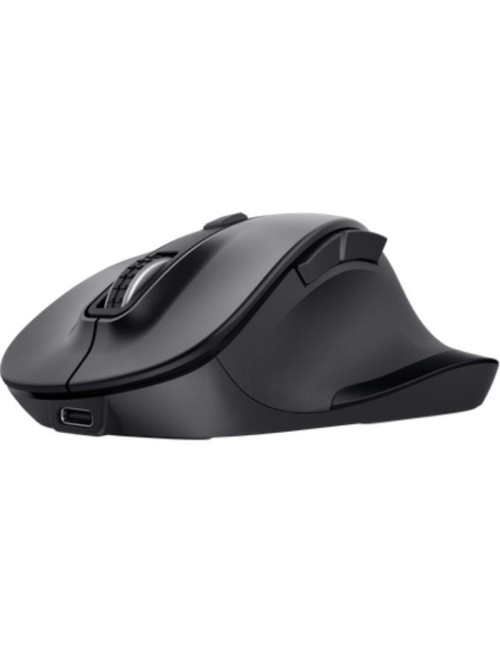 Ratón Ergonómico Inalámbrico Trust Fyda Multidispositivo/ Batería recargable/ Hasta 2400 DPI