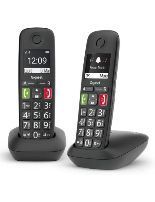 Teléfono Inalámbrico Gigaset E290/ Pack DUO/ Negro
