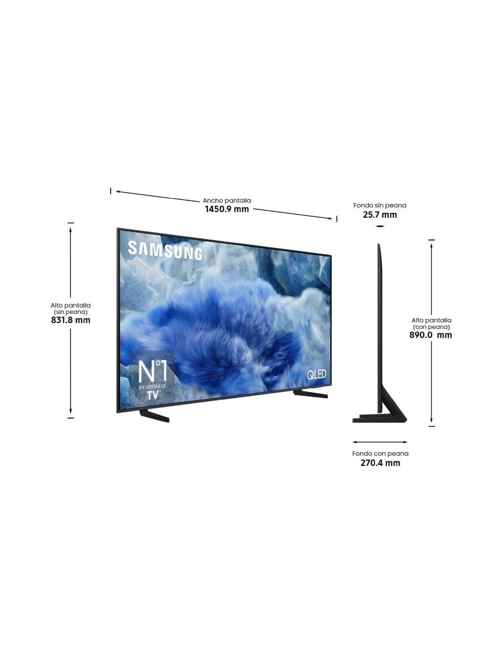 Televisor Samsung QLED Q8F TQ65Q8FAAU 65'/ Ultra HD 4K/ Smart TV/ WiFi