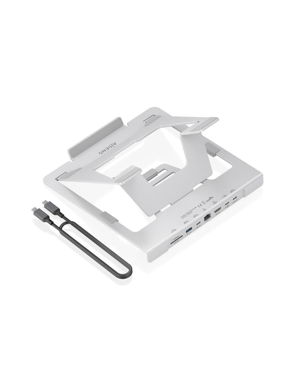 Soporte de Sobremesa - Docking USB Tipo-C Aisens ASUC-7P045-GR/ 1xUSB/ 1xUSB Tipo-C/ 1xHDMI/ 1xRJ45/ 1xLector de Tarjetas/ 1xUSB