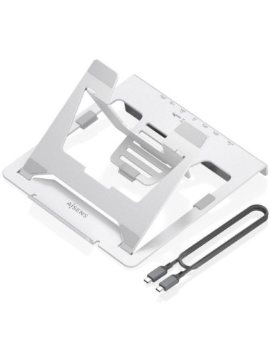 Soporte de Sobremesa - Docking USB Tipo-C Aisens ASUC-7P045-GR/ 1xUSB/ 1xUSB Tipo-C/ 1xHDMI/ 1xRJ45/ 1xLector de Tarjetas/ 1xUSB