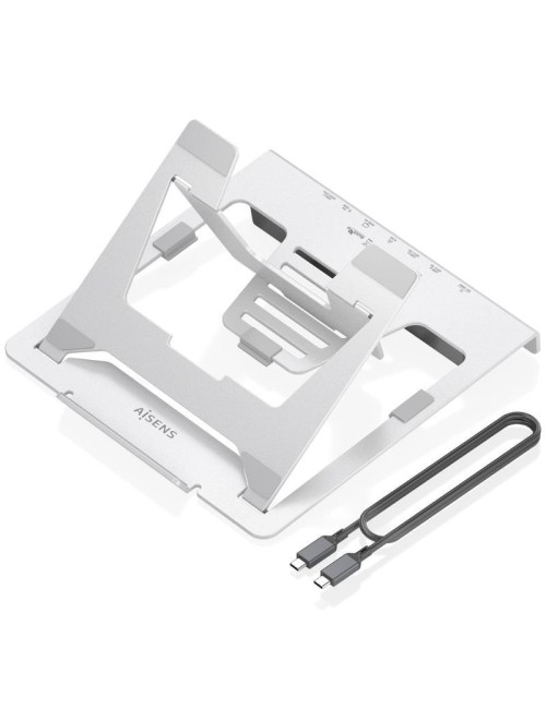 Soporte de Sobremesa - Docking USB Tipo-C Aisens ASUC-7P045-GR/ 1xUSB/ 1xUSB Tipo-C/ 1xHDMI/ 1xRJ45/ 1xLector de Tarjetas/ 1xUSB