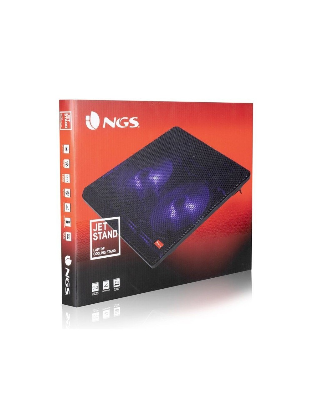 Soporte Refrigerante NGS Cooler Jetstand para Portátiles hasta 15.6'/ Iluminación LED
