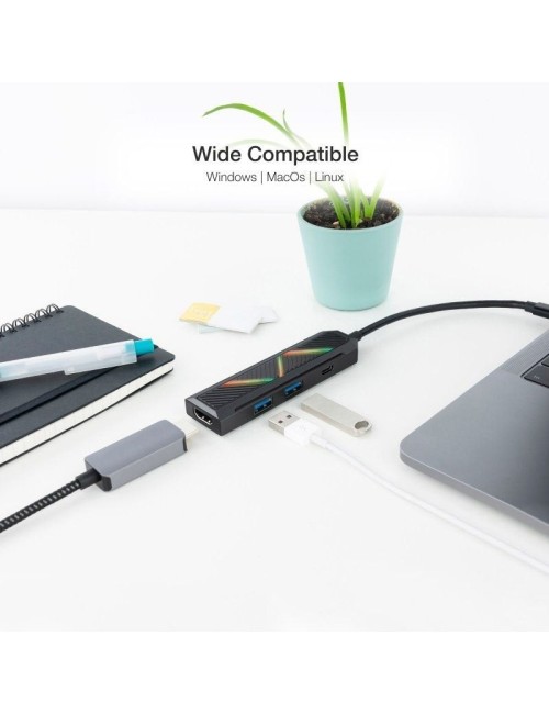 Docking USB Tipo-C Nanocable 10.16.0401/ 2xUSB/ 1xUSB Tipo-C PD/ 1xHDMI 4K