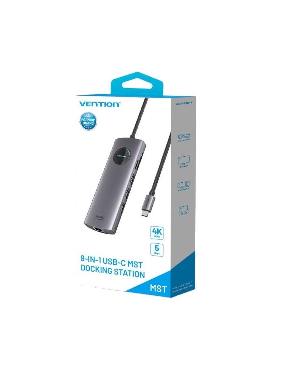 Docking USB Tipo-C Vention TQVHB/ 2xHDMI 4K/ 3xUSB/ 1xRJ45/ 1xLector de Tarjetas/ 1xUSB Tipo-C PD/ Gris