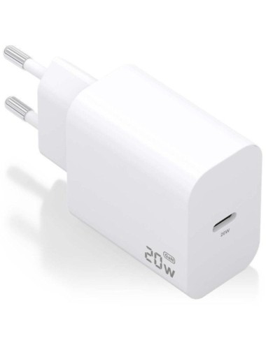 Cargador de Pared GaN Aisens A110-0938/ 1xUSB Tipo-C/ 20W/ Blanco