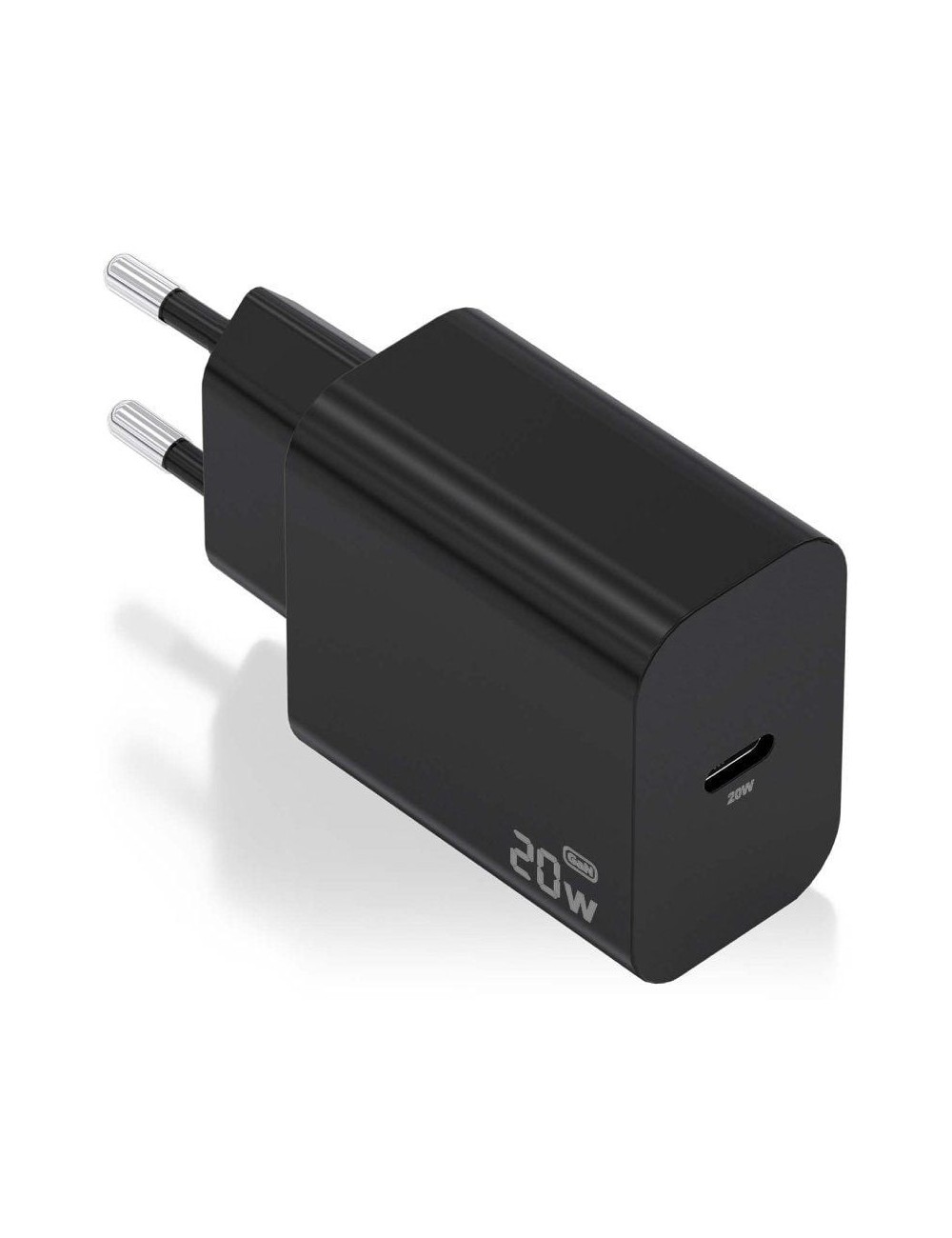 Cargador de Pared GaN Aisens A110-0939/ 1xUSB Tipo-C/ 20W/ Negro