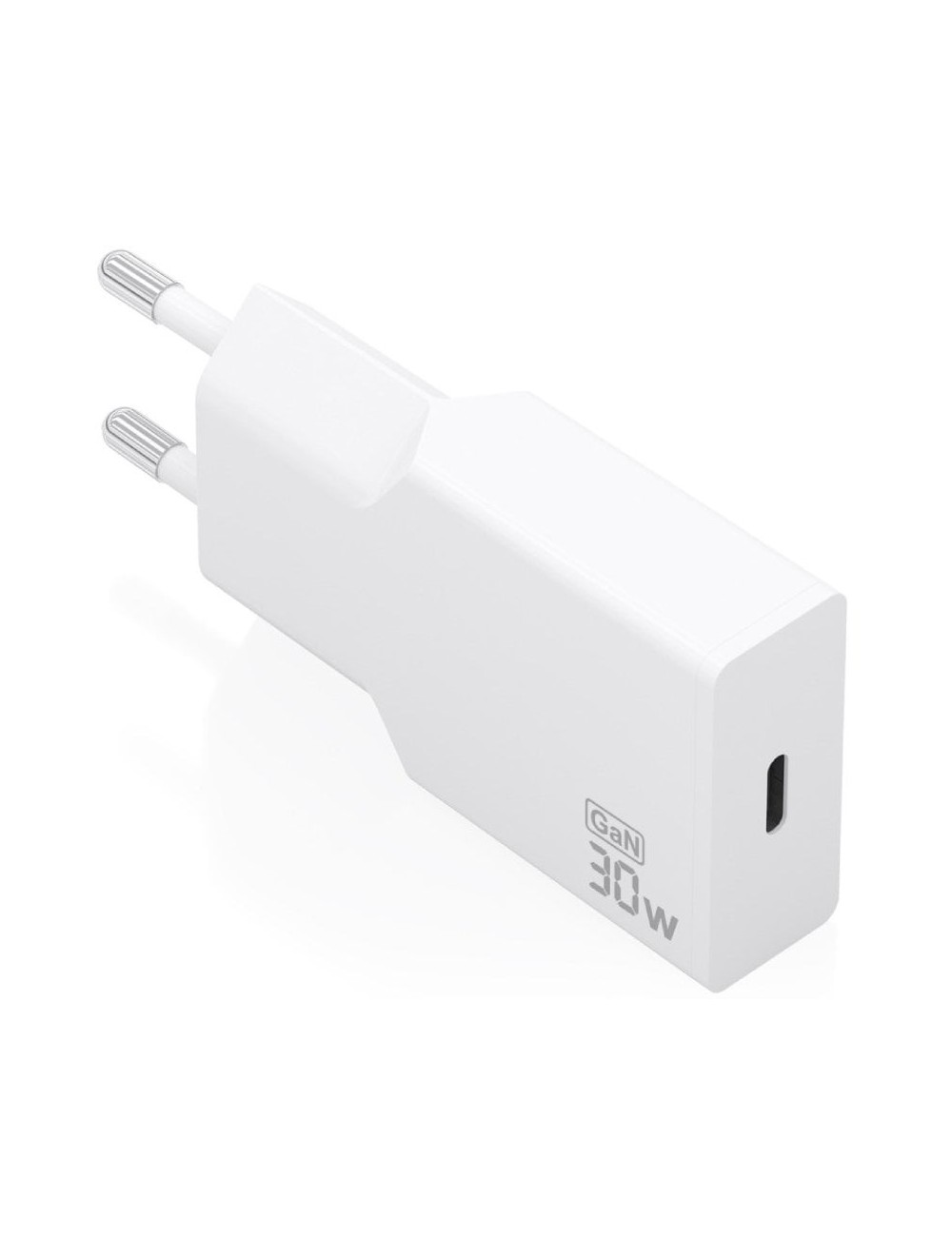 Cargador de Pared GaN Aisens A110-1001/ 1xUSB Tipo-C/ 30W/ Blanco