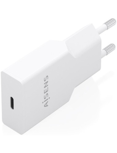 Cargador de Pared GaN Aisens A110-1001/ 1xUSB Tipo-C/ 30W/ Blanco