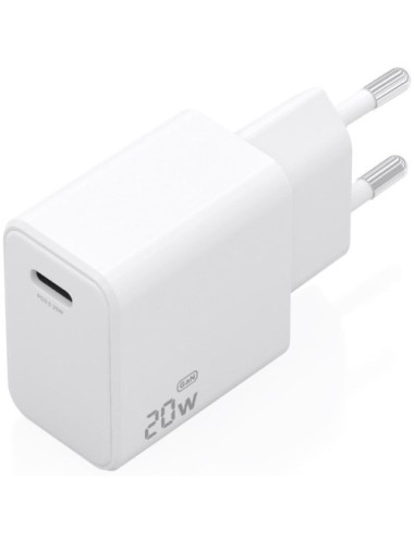 Cargador de Pared GaN Aisens A110-1023/ 1xUSB Tipo-C/ 20W/ Blanco